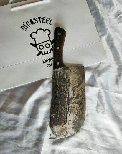 Forged for Legends  Cleaver Knife with Viking Art Engraving By Di'Casteel