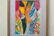 Original framed painting Botanical Painting Artwork