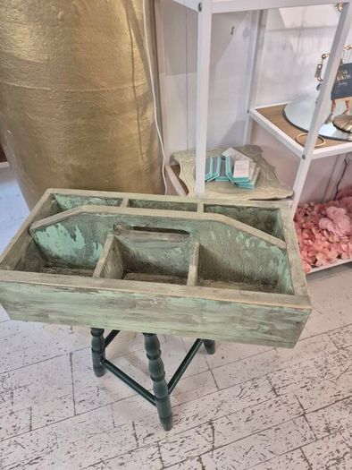 Vintage solid wood Tidy trough caddy
