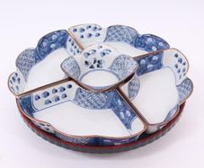 Vintage Japanese Lazy Susan Snacks Serving Platter Tray