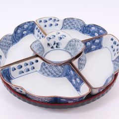 Vintage Japanese Lazy Susan Snacks Serving Platter Tray