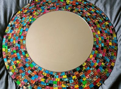 Round Mosaic Mirror