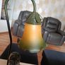 Vintage Style Art Nouveau Table Lamp Boy Figurine Floral Glass Shade Image 5
