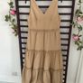 dress size 12 v neckline dress beige tiered dress Image 2
