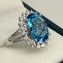 Topaz & White Zircon Statement Halo Ring Image 2