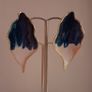 Irregular Navy Ombre White Gold Leaf Stud Earrings Image 7