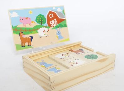 3 New Playtive Wooden Games (Dominoes, Sliding Puzzle & Magnetic Letters)