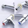 1 Pair Bathroom Sink Taps, Chrome Finish Modern Self Close Tap, 1/2 Hot Cold Mixer Non-concussive Basin Sink Tap for Kitchen Bathroom Hotel Public Toilet Image 5