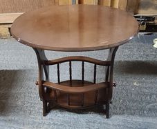 Vintage Oval Coffee Table with Lower Magazine Shelf