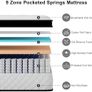 Double Mattress, 22CM Gel Memory Foam Pocket Sprung Mattresses with Breathable Soft Fabric for Cool Sleep, Mattresses Double for Pressure Relief, Medium Firm Mattress in a Box 135x190x22cm Image 4