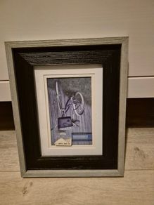 Grey and black wooden photo frame 10 x 15 cm