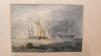 Pair 19th Century J.M.W.Turner Original G.Rowney and L.G.Long  Hand Tinted Lithographs