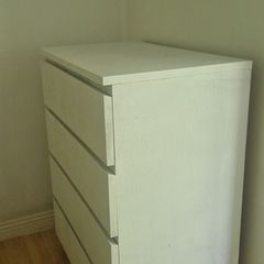 Malm - painted chest of drawers and 2 bedside lockers