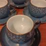 Fabulous Collectable Vintage Set of Six Denby Stoneware Cup and Saucer Duos in the Stunning and Popular Midnight Pattern, Mint Condition Image 5