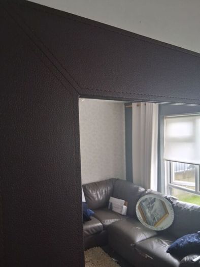 Large Mirror leather surround
