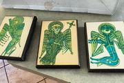 Set of 3 small plaques from Book of Kells is 14 x 10 CM. approx.