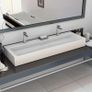 Wash Basin 120x46x11 cm Mineral Cast/Marble Cast White Image 10