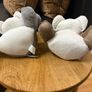 x2 Grey and Brown bulldog fabric door stopper filled with sand Image 6