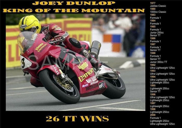 Joey Dunlop TT Wins 1977-2000 Poster Print
