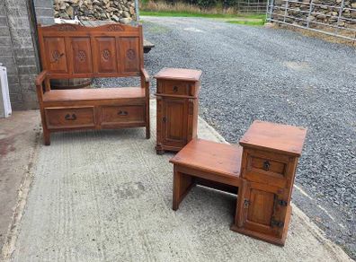 Monks bench, Locker & Phone/Side Table