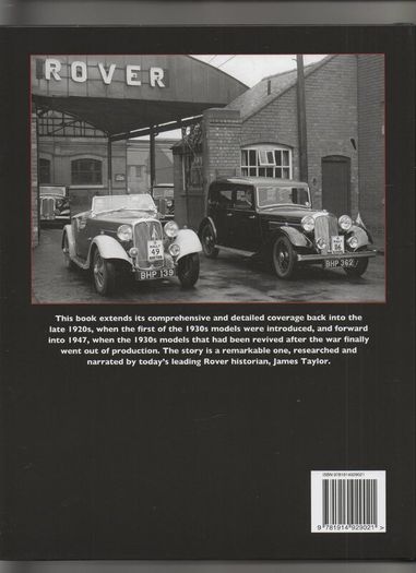 Rover Cars of the 1930's In Detail by James Taylor