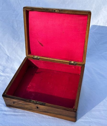 Antique Olive Wood Box - Jerusalem - Holy Land Souvenir 1920s-30s