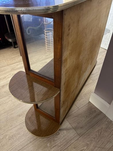 Vintage Mid-Century Cocktail / Drinks Cabinet Glass/ Wood Bar Display (1950s/60s)