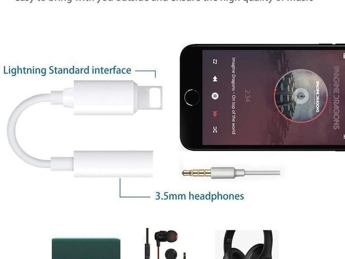 Headphone Adapter for Apple Aux Cable Earphones Lightning Jack Headphone Accessories