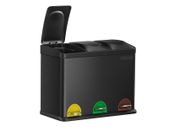 Trash can 3 x 15 liters with lid and inner bucket