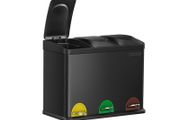 Trash can 3 x 15 liters with lid and inner bucket