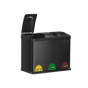 Trash can 3 x 15 liters with lid and inner bucket