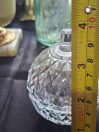 Vintage Crystal Cut Glass Apple, Italian shaped Trinket Box, Postage Available