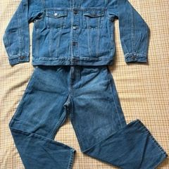 UNIQLO boys matching denim set 140cm