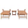 Sun Loungers 2 pcs with Table Solid Teak Wood Image 4