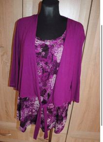 Charles Vogele purple top&cover up size XL UK18 EU46 Postage included