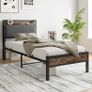 3ft Single Bed Frame with Storage Headboard Image 8