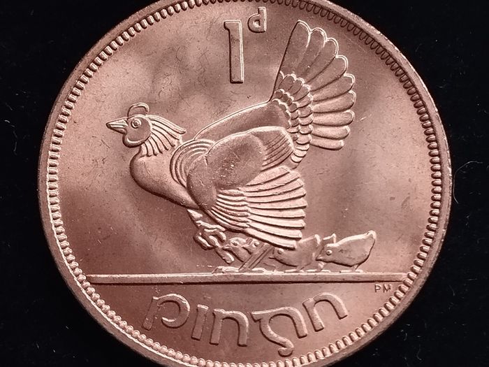 Ireland - 1968 - 1 Penny - Hen with Chicks - KM.11 - [269]