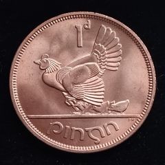 Ireland - 1968 - 1 Penny - Hen with Chicks - KM.11 - [269]