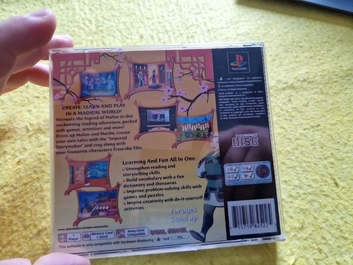 Disney Story Studio Mulan PlayStation1 Ps1 PlayStation2 Ps2 Games Original