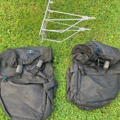 2 Bike panniers & chrome rear seat