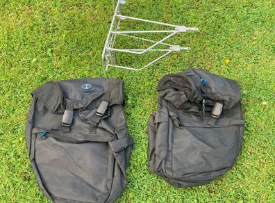 2 Bike panniers & chrome rear seat