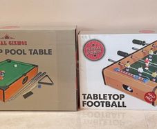 pool table and  football table