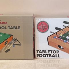 pool table and  football table