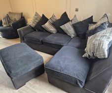 L Shaped Sofa - Foot stool and Swivel Arm chair