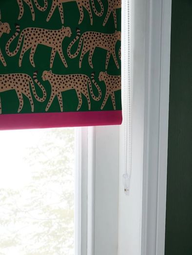 Blackout Bathroom Roller Blind with Cheetah Print 90WX160D