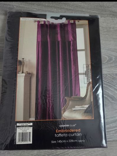Embroidered Taffeta Curtain