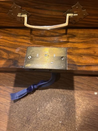antique walnut box with key