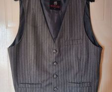Suit Waistcoat Gray Pinstripe