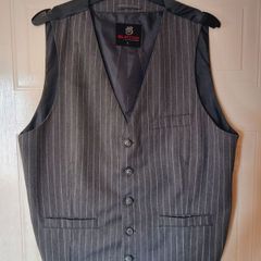 Suit Waistcoat Gray Pinstripe
