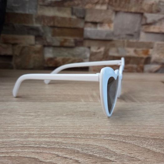 Brand new white heart shaped sunglasses